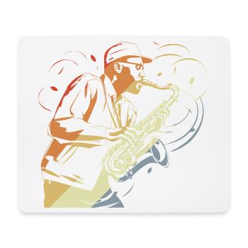 Vintage Saxophonist - Mousepad (Querformat) - Weiß - Vorne