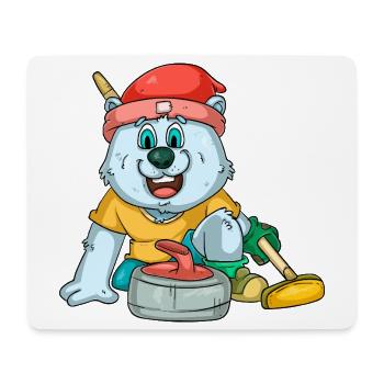 Eisbären Curling - Mousepad (Querformat) - Weiß - Vorne