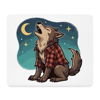 Werwolf im karierten Hemd - Mousepad (Querformat) - Weiß - Vorne