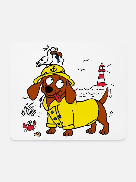 Küsten Dackel Friesennerz Moin Nordsee Möwe - Mousepad (Querformat) - Weiß