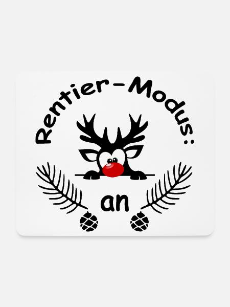 Rentier Modus an, Rentier Weihnachtsmotiv - Mousepad (Querformat) - Weiß