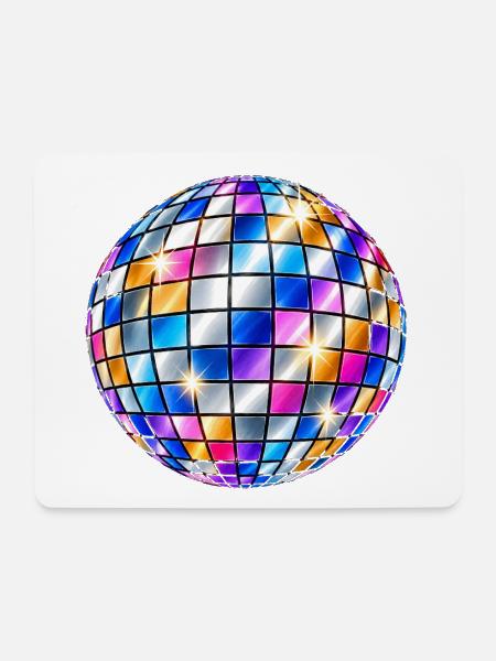 Disco-Mosaikkugel - Mousepad (Querformat) - Weiß