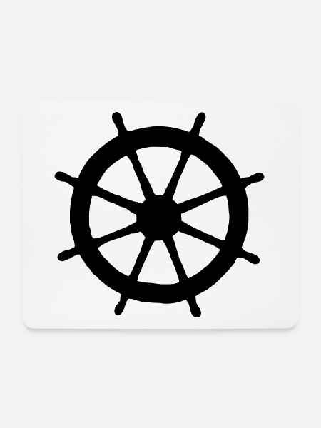 Steering Wheel Sail Sailing Sailor - Mouse Pad (horizontal) - white