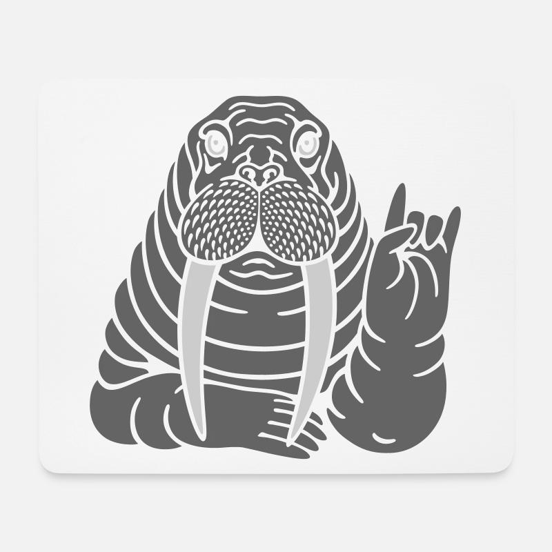 Walross - Mousepad (Querformat) - Weiß
