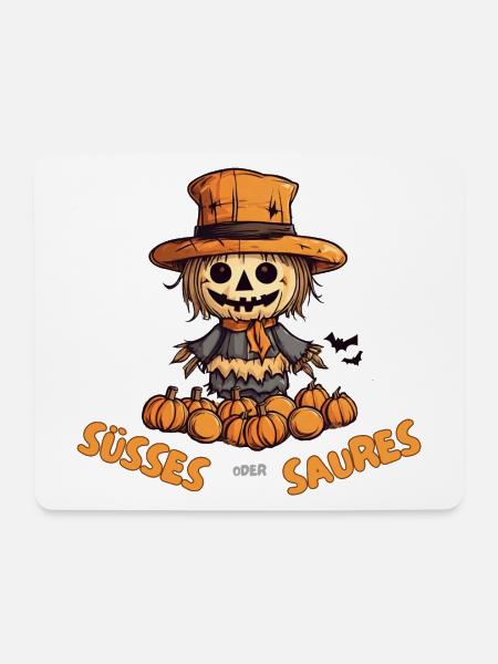 Süßes oder Saueres Halloween Vogelscheuche - Mousepad (Querformat) - Weiß