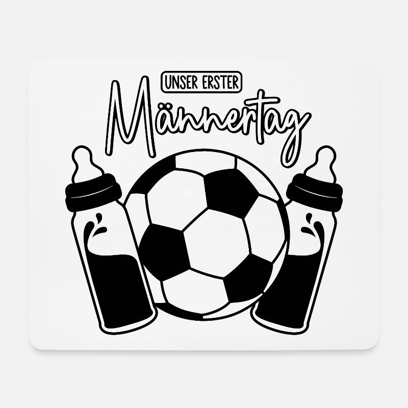 Fußball Papa Sohn Baby - Unser erster Männertag - Mousepad (Querformat) - Weiß