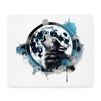 howling wolf - Mouse Pad (horizontal) - white - Front