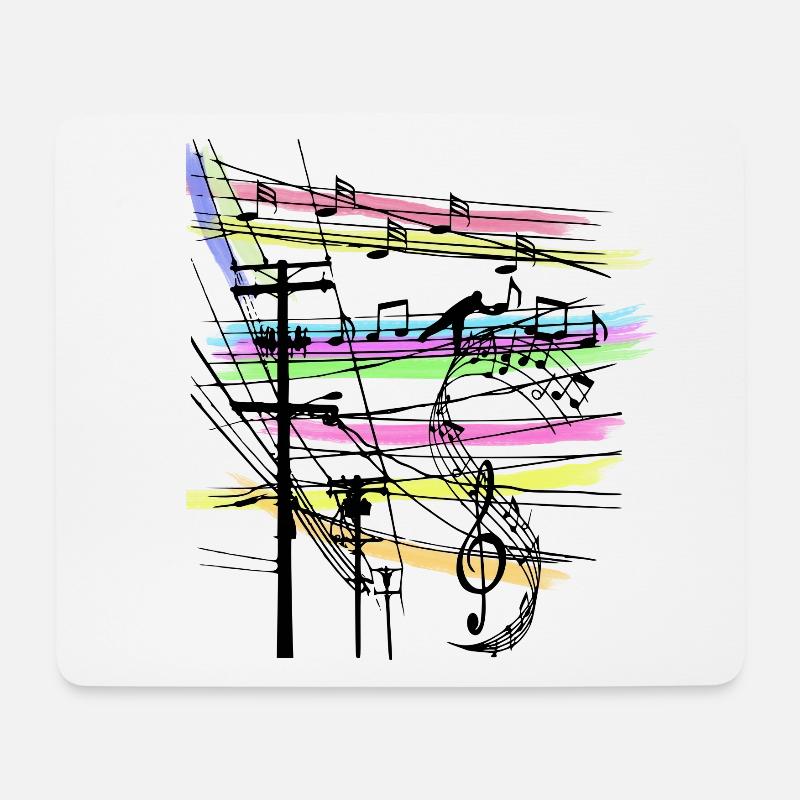 Musik Noten - Mousepad (Querformat) - Weiß