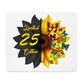 Limited 25 Edition Birthday Sunflower - Mouse Pad (horizontal) - white - Front