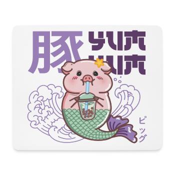Mermaid Pig - Mouse Pad (horizontal) - white - Front