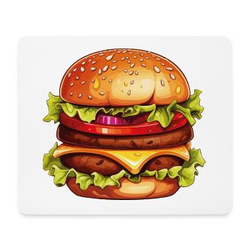 Burger Hamburger Cheeseburger Fast Food USA Comic - Mousepad (Querformat) - Weiß - Vorne