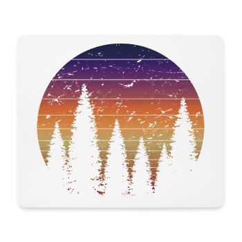 Retro Forest Mountains Hiking Adventure Outdoor - Mouse Pad (horizontal) - white - Front