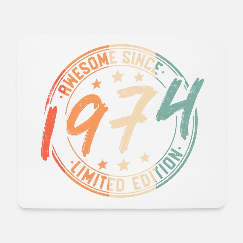 1974 Jahrgang Vintage Retro Geburtstag Geschenk - Mousepad (Querformat) - Weiß