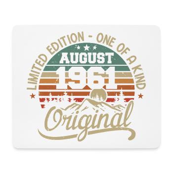 August 1961 Geburtstagsgeschenk - geboren im August 1961 - Mousepad (Querformat) - Weiß - Vorne