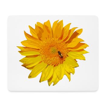 sonnenblume Biene - Mousepad (Querformat) - Weiß - Vorne