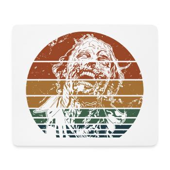 Retro Scary Zombie Face Halloween Trick or Treat - Tapis de souris (format paysage) - blanc - Devant