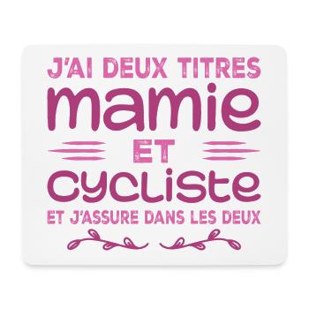 Zwei Titel Oma Radsportlerin | Oma | Fahrrad - Mousepad (Querformat) - Weiß - Vorne