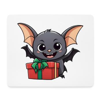 Cute bat celebrating Christmas. - Mouse Pad (horizontal) - white - Front