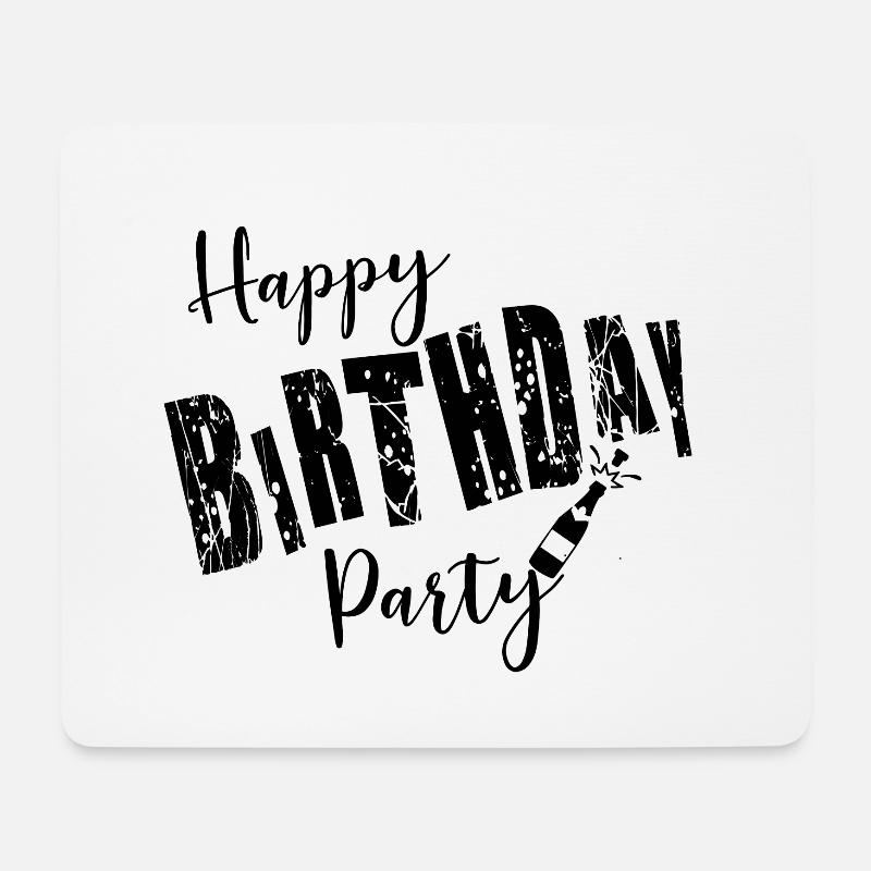 Happy Birthday Party - Mousepad (Querformat) - Weiß