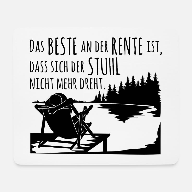 Rente ist, wenn der Stuhl sich nicht mehr dreht - Mousepad (Querformat) - Weiß
