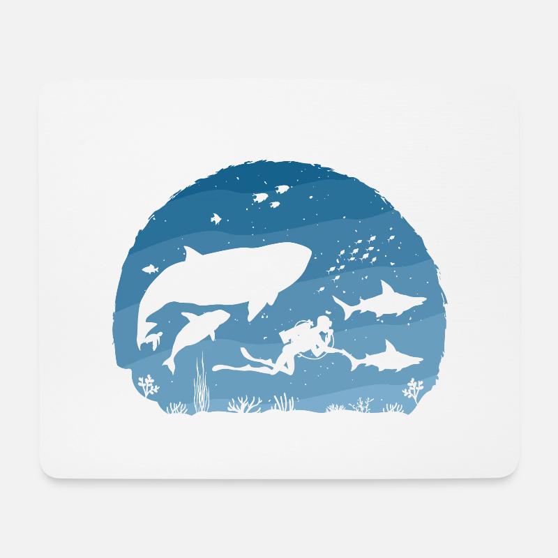 Folge mir nicht, ich mache dumme Dinge - Tauchen - Mousepad (Querformat) - Weiß