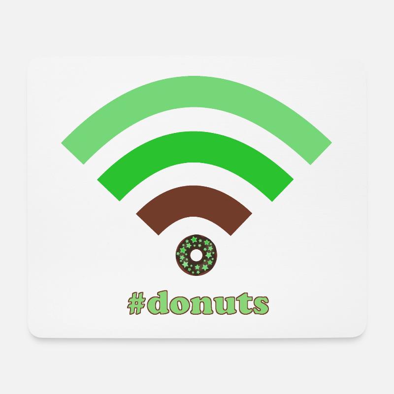wifi donuts - Mousepad (Querformat) - Weiß