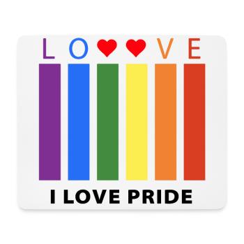 I love Pride Colourful T-shirt for LGBT Events - Mouse Pad (horizontal) - white - Front