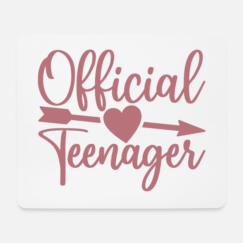 Adolescente ufficiale, carino 13 ° compleanno 13 anni - Tappetino per mouse (orizzontale) - bianco
