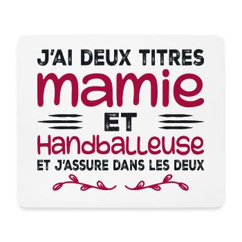 Zwei Titel Oma Handballerin, Handball, Großmutter - Mousepad (Querformat) - Weiß - Vorne