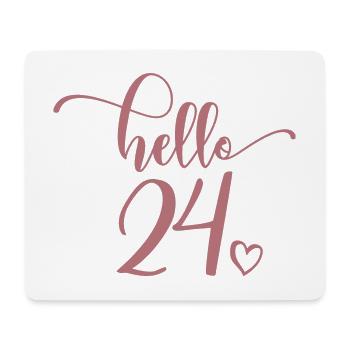 Hello 24 - Cadeau mignon pour le 24e anniversaire des femmes - Tapis de souris (format paysage) - blanc - Devant