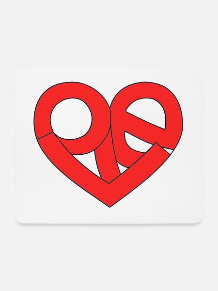 Love im Herz - Mousepad (Querformat) - Weiß