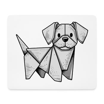 Origami Dog - Mouse Pad (horizontal) - white - Front