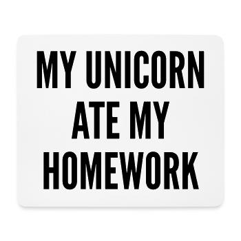 THE FASHION TEE - MY UNICORN EAT MY HOMEWORK - Mouse Pad (horizontal) - white - Front