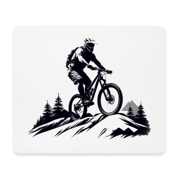 vététiste, vélo de montagne, sports de montagne, de plein air - Tapis de souris (format paysage) - blanc - Devant