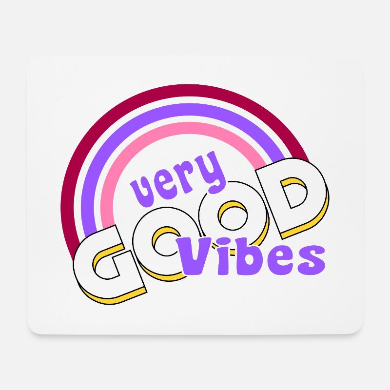 good vibes Regenbogen - Mousepad (Querformat) - Weiß