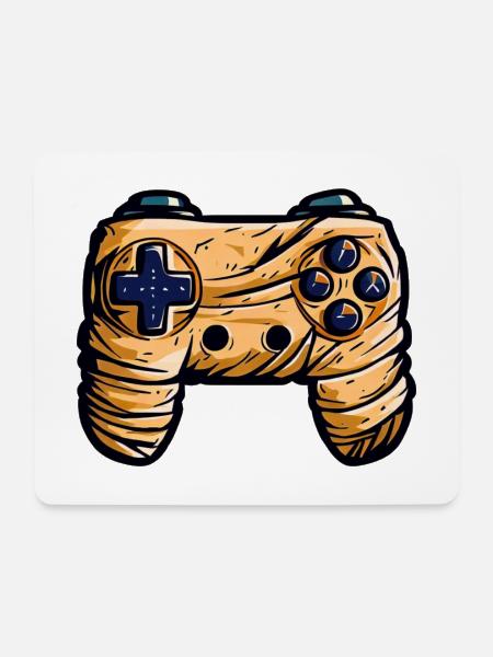 Gamer Controller Joystick Mumie - Mousepad (Querformat) - Weiß