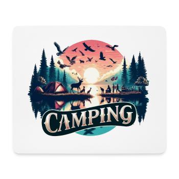 Camping in freier Natur - Mousepad (Querformat) - Weiß - Vorne