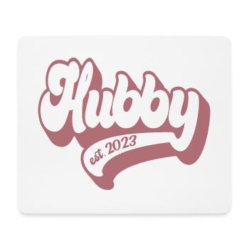 Hubby Est. 2023 Cadeau de mariage de fiançailles pour marié - Tapis de souris (format paysage) - blanc - Devant
