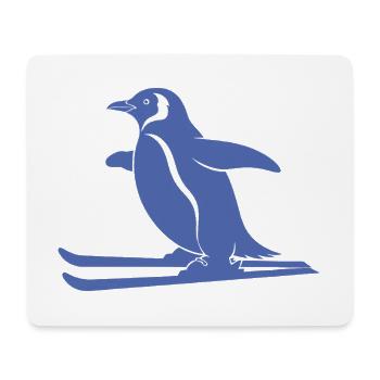 Minimalist Penguin Skier Winter Sport - Mouse Pad (horizontal) - white - Front