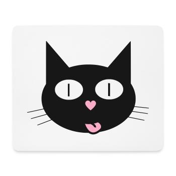 Cute cat, tomcat with heart-shaped nose - Mouse Pad (horizontal) - white - Front