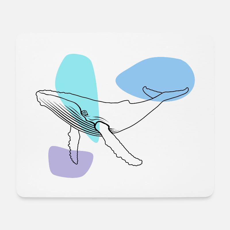 Wal - Buckelwal - Meeressäuger - Geschenk - Mousepad (Querformat) - Weiß