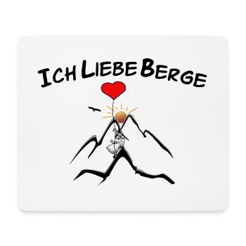 Ich liebe Berge - Mousepad (Querformat) - Weiß - Vorne