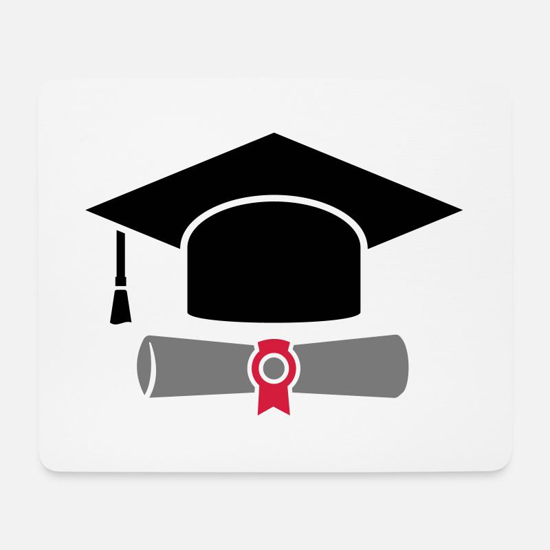 Doctor's hat with certificate - gift for graduation - Mouse Pad (horizontal) - white
