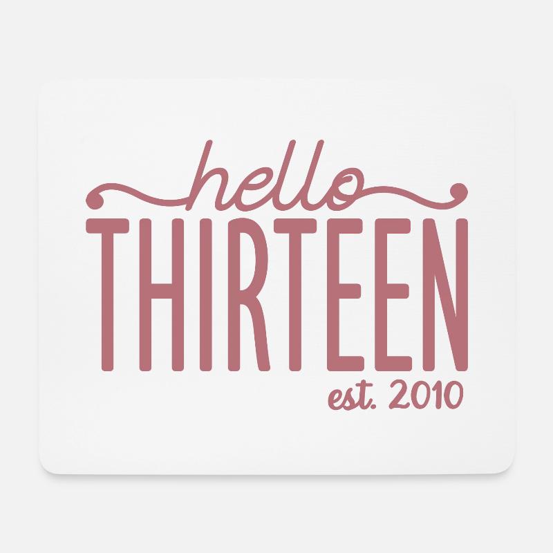 Hallo Dreizehn Est. 2010 Süßes Geschenk zum 13. Geburtstag - Mousepad (Querformat) - Weiß
