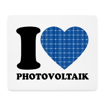 I Love Photovoltaik - Herz - Erneuerbare Energie - Mousepad (Querformat) - Weiß - Vorne