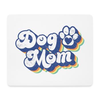 Dog Mom - Retro Dog Paw Funny Dog Lover Mom Gift - Mouse Pad (horizontal) - white - Front