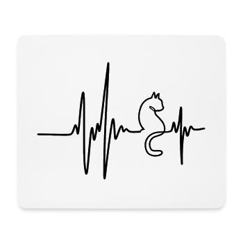 Heartbeat Cats Lovers For Cat Owner Funny Cute Cat - Tapis de souris (format paysage) - blanc - Devant