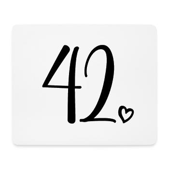 Cute Number 42, 42 Years Old, 42nd Birthday Gift - Mouse Pad (horizontal) - white - Front