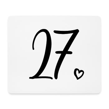 Cute Number 27, 27 Years Old, 27th Birthday Gift - Mouse Pad (horizontal) - white - Front