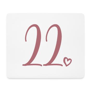 Cute Number 22, 22 Years Old, 22nd Birthday Gift - Mouse Pad (horizontal) - white - Front